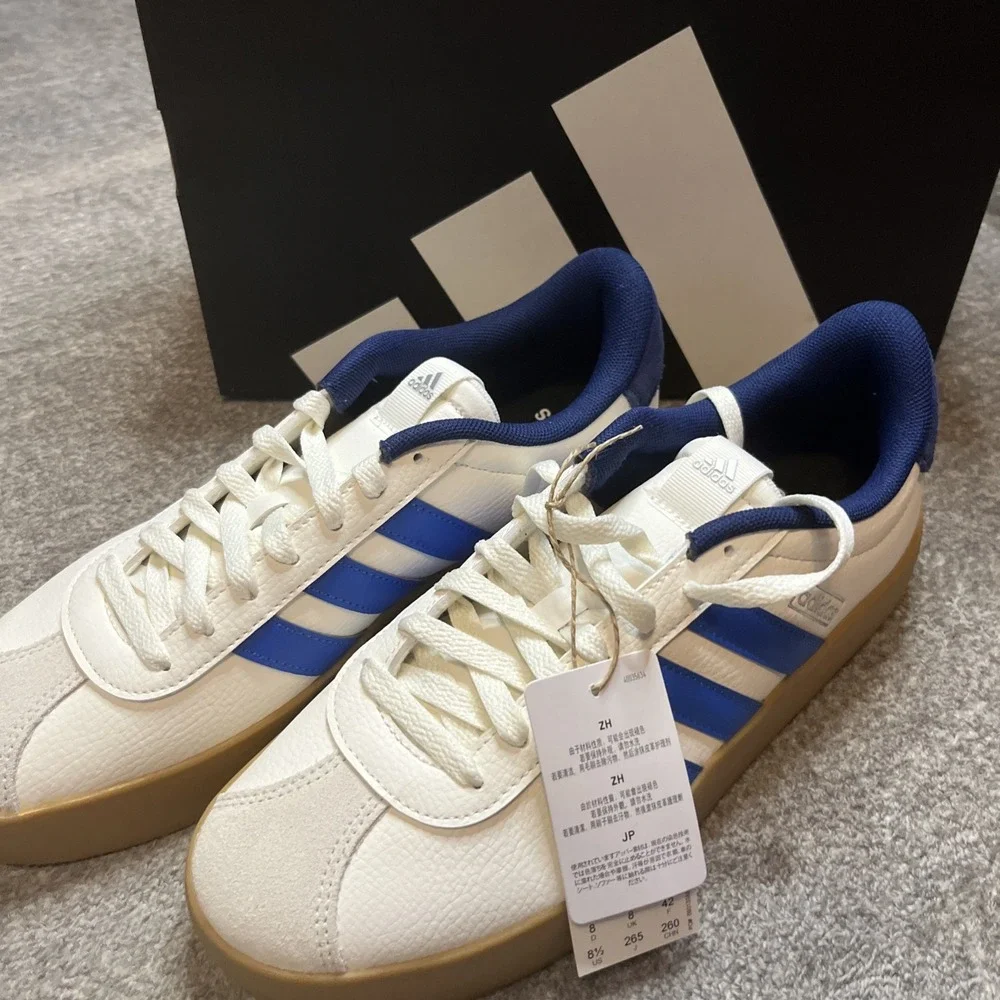 Adidas VL Court 3.0 Men's Sneakers Blue Stripes New with Box Size 8.5 US NIB